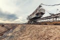 Many buckets of giant quarry excavator Royalty Free Stock Photo