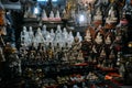 Many Buddha carvings and souvenirs in Mandalay.