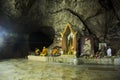 Many buddha and god and angel and hermit statue in cave at Wat Khao Orr