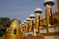 Many Buddha statues in Shwedagon pagoda