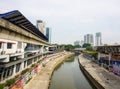 Many buildings with canal in Kuala Lumpur, Malaysia