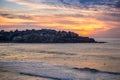 Many Buildings located on the hill near the shore at Bondi beach