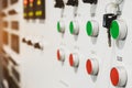 Many button of the machine in the factory Royalty Free Stock Photo