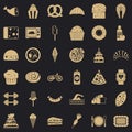 Many calories icons set, simple style