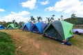 Many Camping tent on the mountain