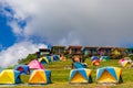 Many Camping tents of tourist at Phu Thap Boek Thailand