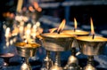 Candles in temple in Nepal Royalty Free Stock Photo