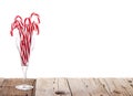 Many Candy canes in a wine glass Royalty Free Stock Photo