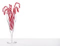 Many Candy canes in a wine glass Royalty Free Stock Photo