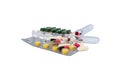 Many capsules isolated white Royalty Free Stock Photo