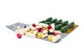 Many capsules isolated white Royalty Free Stock Photo