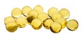 many capsules with oil close up isolated Royalty Free Stock Photo