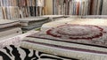 Many carpets at a carpet store in dubai