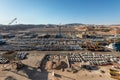 Many cars in outdoor warehouse in Port of Eilat in Israel