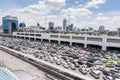 Many cars in the parking lot