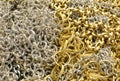 many chains in gold and silver material Royalty Free Stock Photo