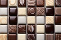 many chocolate blocks on one table Royalty Free Stock Photo