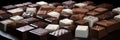 many chocolate blocks on one table Royalty Free Stock Photo