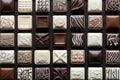 many chocolate blocks on one table Royalty Free Stock Photo
