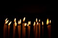 Candle flame set isolated in black background Royalty Free Stock Photo