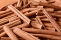 Many cinnamon sticks, closeup