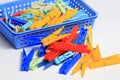 Many clothespins Royalty Free Stock Photo