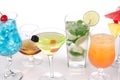 Many Cocktails with alcohol mojito, martini Royalty Free Stock Photo