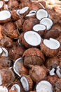Many Coconut cut in half Kerala India