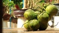 Many coconut are stacked, coconut separated from coconut,coconuts in the garden Royalty Free Stock Photo