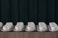 Many  coffee cup set up for tea break in business meeting conference refreshing up afternoon Royalty Free Stock Photo