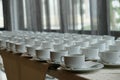 many coffee cup set up for tea break in business meeting conference Royalty Free Stock Photo