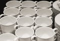 Many coffee cups are prepared for the event.