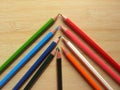 Many color pencils arranged Royalty Free Stock Photo