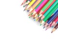 Many color pencils on white isolated background. close-up. stationery. Office tools Royalty Free Stock Photo