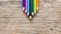 Many Color Pencils on wooden Royalty Free Stock Photo