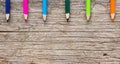 Many Color Pencils on wooden Royalty Free Stock Photo