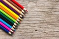 Many Color Pencils on wooden Royalty Free Stock Photo