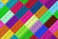 Many Color Toy Blocks Top View Seamless Pattern