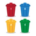 Many color wheelie bins set