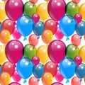 Many colored balloons. Festive mood. Seamless beautiful pattern from colored balloons Royalty Free Stock Photo