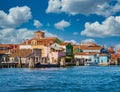Colorful Buildings on Edge of Burano Royalty Free Stock Photo