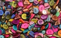 Many colored buttons made with the palm tree Royalty Free Stock Photo