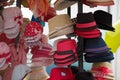Many colored hats