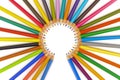 Many colored pencils in abstract teamwork Royalty Free Stock Photo