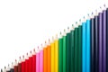 Many colored pencils lopsided putting Royalty Free Stock Photo