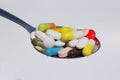 Many colored pills / capsules /medicine Royalty Free Stock Photo