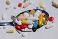 Many colored pills / capsules /medicine Royalty Free Stock Photo
