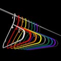 Many colored plastic coat hangers Royalty Free Stock Photo