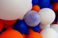 Many colorful balloons decorated wall as background Royalty Free Stock Photo