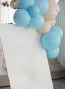 Many colorful balloons decorated wall as background. Beautiful background with colorful balloons Royalty Free Stock Photo